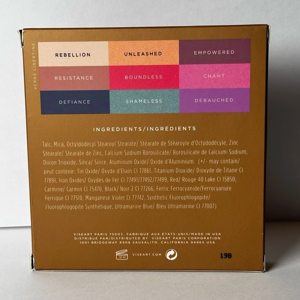 🆕 VISEART PARIS Libertine 9 Shade Professional Eyeshadow Palette NIB